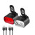 Bicycle Headlight Double T6 Lamp Beads + 16 LED Tail Light Set Rechargeable Helmet Warning Light