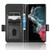 For Samsung Galaxy S22 Ultra 5G Symmetrical Triangle Leather Phone Case(Black)