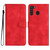 For Samsung Galaxy A21 EU Version Heart Pattern Skin Feel Leather Phone Case(Red)