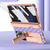 For OPPO Find N2 Rhombus Pattern Electroplated Plain Leather Phone Case with Pen Slot(Purple)