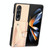 For Samsung Galaxy Z Fold2 Wristband Kickstand Card Wallet Back Cover Phone Case(Khaki)