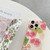 For iPhone 13 Pro Water Sticker Flower Pattern PC Phone Case(Black Backgroud White Flower)
