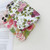 For iPhone 13 Pro Water Sticker Flower Pattern PC Phone Case(Black Backgroud White Flower)