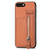 For iPhone 7 Plus / 8 Plus Carbon Fiber Vertical Flip Zipper Phone Case(Brown)