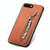 For iPhone 7 Plus / 8 Plus Carbon Fiber Vertical Flip Zipper Phone Case(Brown)