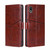 For Sony Xperia Ace III Geometric Stitching Horizontal Flip TPU + PU Leather Phone Case(Dark Brown)
