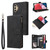 For Samsung Galaxy A13 4G Multifunctional Frosted Zipper Wallet Leather Phone Case(Black)