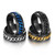 2 PCS Men Stainless Steel Embossed Turnable Chain Rings, Color: Steel Color(11)