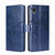 For Sony Xperia Ace III Geometric Stitching Horizontal Flip TPU + PU Leather Phone Case(Blue)