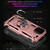 For iPhone 14 Pro Max Shockproof TPU + PC Ring Holder Phone Case (Rose Gold)