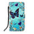 For Motorola Moto G22 Colored Drawing Plain Weave Leather Phone Case(Heart Butterfly)