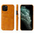 For iPhone 12 Pro Max Fierre Shann Retro Oil Wax Texture PU Leather Case with Card Slots(Yellow)