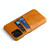 For iPhone 12 Pro Max Fierre Shann Retro Oil Wax Texture PU Leather Case with Card Slots(Yellow)