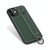 For iPhone 12 mini Top Layer Cowhide Shockproof Protective Case with Wrist Strap Bracket(Green)