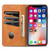 For iPhone X / XS AZNS Magnetic Calf Texture Horizontal Flip Leather Case with Card Slots & Holder & Wallet(Light Brown)