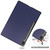 For Samsung Galaxy Tab S9+ JUNSUNMAY Custer Solid Color 3-Fold Stand Leather Smart Tablet Case(Dark Blue)