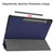 For Samsung Galaxy Tab S9+ JUNSUNMAY Custer Solid Color 3-Fold Stand Leather Smart Tablet Case(Dark Blue)