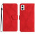 For Motorola Moto E22 / E22i 4G Stitching Embossed Leather Phone Case(Red)