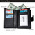 Antimagnet RFID Genuine Leather Wallet / Passport Package / Cowhide Card Slot for man(Black)