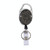 Ceramic Clay Pull Buckle Metal Retractable Keychain Document Buckle(Shiny Black)