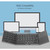 B033 Rechargeable 3-Folding 64 Keys Bluetooth Wireless Keyboard with Touchpad(Grey)