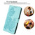 For iPhone 15 Pro Max Datura Flower Embossed Flip Leather Phone Case(Light blue)