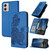 For Motorola Moto G53 Datura Flower Embossed Flip Leather Phone Case(Blue)