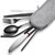 7 in 1 Cutlery Spoon Chopsticks And Straw Set Stainless Steel Portable Cutlery Set, Specification: Symphony + Deep Bag