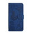 For Motorola Moto G54 HT03 Skin Feel Butterfly Embossed Flip Leather Phone Case(Blue)