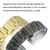 22mm Steel Bracelet Butterfly Buckle Five Beads Unisex Stainless Steel Solid Watch Strap, Color:Rose Gold