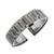 19mm Steel Bracelet Butterfly Buckle Five Beads Unisex Stainless Steel Solid Watch Strap, Color:Black