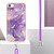 For iPhone SE 2022 / SE 2020 / 8 / 7 Electroplating Marble Pattern TPU Phone Case with Lanyard(Purple 002)