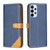 For Samsung Galaxy A23 5G Color Matching Double Sewing Thread Leather Phone Case(Blue)