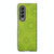 For Samsung Galaxy Z Fold3 5G Sunflower Pattern PU+TPU+PC Shockproof Phone Case(Light Green)