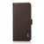 For iPhone 14 Pro Max KHAZNEH Side-Magnetic Litchi Genuine Leather RFID Phone Case (Brown)