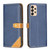 For Samsung Galaxy A33 Color Matching Double Sewing Thread Leather Phone Case(Blue)