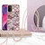 For OPPO A74 5G / A93 5G Electroplating IMD TPU Phone Case with Lanyard(Pink Scales)