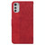 For Motorola Moto E32 Geometric Embossed Leather Phone Case(Red)