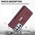 For Samsung Galaxy S21 Ultra 5G Zipper Card Holder Phone Case(Wine Red)