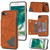 For iPhone SE 2022 / SE 2020 / 8 / 7 Line Card Holder Phone Case(Brown)