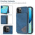 For iPhone 13 Pro Line Card Holder Phone Case (Blue)