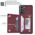 For Samsung Galaxy S22 5G Zipper Card Holder Phone Case(Wine Red)