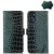 For Motorola Moto G 2022 5G Crocodile Top Layer Cowhide Leather Phone Case(Green)