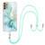 For Samsung Galaxy A23 5G / 4G Electroplating Marble Pattern TPU Phone Case with Lanyard(Green 003)