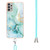 For Samsung Galaxy A23 5G / 4G Electroplating Marble Pattern TPU Phone Case with Lanyard(Green 003)