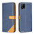 For Samsung Galaxy A42 Color Matching Double Sewing Thread Leather Phone Case(Blue)