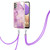 For Samsung Galaxy A13 4G Electroplating Marble Pattern TPU Phone Case with Lanyard(Purple 001)