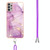 For Samsung Galaxy A13 4G Electroplating Marble Pattern TPU Phone Case with Lanyard(Purple 001)