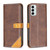 For Samsung Galaxy M23 5G Color Matching Double Sewing Thread Leather Phone Case(Brown)