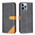 For iPhone 13 Pro Color Matching Double Sewing Thread Leather Case (Black)